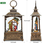 Christmas Snow Globes Lantern with Music, Jesus Christ Nativity Scene Snow Globe with Swirling Glitter Effects, USB/Battery Powered with 6-Hour Timer, Christmas Decorations - Image 4