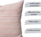 Decorative Pillow Cover French Country Pillow Cover Cottage Decor Floral Block Print, Farmhouse Decorative Cushion Cover, Spring Pillow Cover Line and Loop (Blush Peach) - Image 3