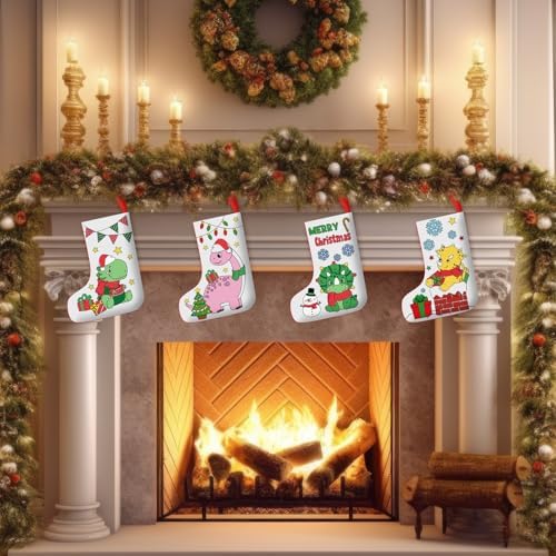 Zhanmai 24 Pcs Color Your Own Christmas Stocking Kit, Dinosaur - Image 4