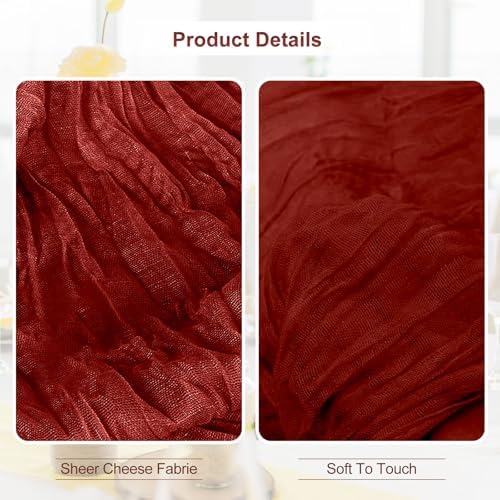 10 Pack Terracotta 35x120 Inch Cheesecloth Table Runner - Image 2