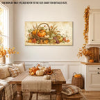 WAXWHELK Fall Canvas Wall Art, Rustic Farmhouse Pumpkin Harvest Basket Painting Pictures for Autumn Thanksgiving Home Decor, Living Room Bedroom Wall Artwork, (30"x60") - Image 3