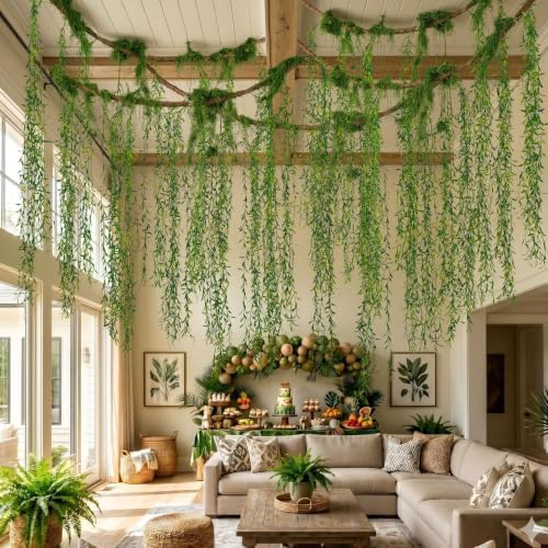 APUDWN Jungle Theme Decoration Set, 68.9 Ft Artificial Hanging Willow Vines - Image 3