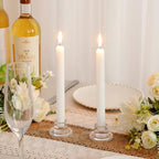 ZQXJWF Clear Glass Taper Candle Holders Set, Round Base Design, Elegant Dining Table Decor, for Table Centerpiece Wedding Party Advent Christmas Home Decorations(24, Clear) - Image 7