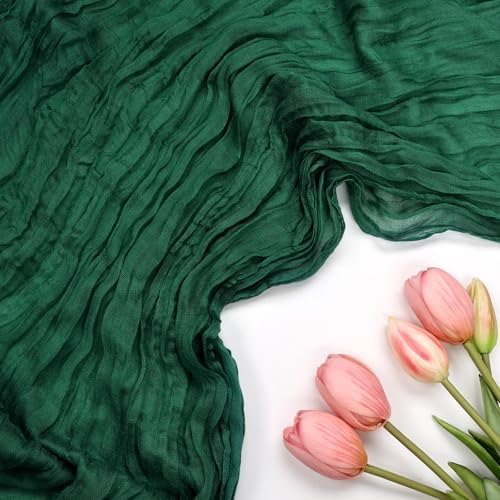 12 Pack Emerald Green Cheesecloth Table Runner 10Ft 23 x 120 Inch - Image 4