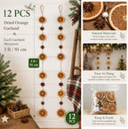 12 Pcs 3ft Dried Orange Slice Christmas Tree Garland Star Anise - Image 2