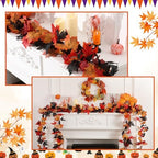 Janinka 12 Pack Fall Leave Garland 5.7 ft Hanging Vines Black Red - Image 4