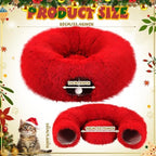 Thyle Christmas Cat Tunnel Bed, Red, 3ft X 3ft X 9.8in, Plush - Image 4