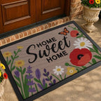 Color&Geometry Outside Welcome Front Door Mat, 48"x72" Blossom Beige by COLORG