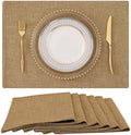 homing Faux Cotton Linen Placemats Set of 6, Cloth Dining Table Mats by homing