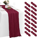 16 Pack Burgundy Cheesecloth Table Runners 20x120 Inch Gauze Table Runner 10FT Easter Cheese Cloth Table Runner Rustic Sheer Runner for Wedding Baby Shower Birthday Party Table Decor by Yorcari