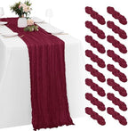 16 Pack Burgundy Cheesecloth Table Runners 20x120 Inch Gauze Table Runner 10FT Easter Cheese Cloth Table Runner Rustic Sheer Runner for Wedding Baby Shower Birthday Party Table Decor by Yorcari