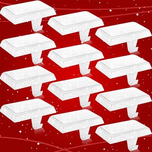 Huwena Metal Christmas Stocking Holders Shiny, Stylish, White, 12 Pcs by Huwena