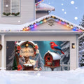 Christmas Garage Door Banner – North Pole Winter Scene with Red Bird, Mailbox & Snowy Decor, Large Waterproof Reusable Outdoor Holiday Mural for Home, Yard & Porch,16 x 7 ft / 4.8 x 2.1 m by TTCHANG