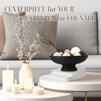 Deobath Large Resin Pedestal Decorative Bowl - Modern Fruit Bowl for Kitchen Counter - Handicraft Bowls for Home Decor - Key Bowl for Entry Table,Matte Black - Image 6