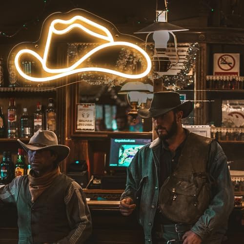 Cowboy Hat Neon Sign Led Neon Lights Sign for Wall Decor, Western Wall Art Cowgirl Neon Sign for Game Room, Bedroom, Bar, Man Cave - Gifts for Rodeo Enthusiast, Birthday, Christmas - Image 5