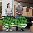30 Inch Round Storage Bag 1 Pack,Irish Lucky Shamrock Threeleaf Grass Waterproof Wreath Storage Container with Handles&Zipper Green Buffalo Plaid Closet Organizer Bags Garland Box - Image 4