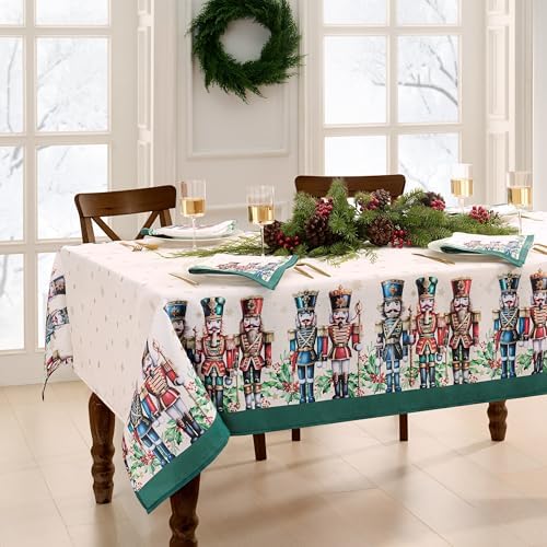 Threadmade Royal Nutcracker Tablecloth, Ivory - 60" W x 102" L - Image 2