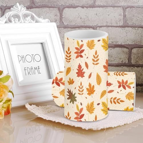 Maple Leaf Candles Battery Operated Flameless Candles with Remote Fall Decorations LED Fake Candles for Home Bedroom Harvest Holiday Thanksgiving Table Decor 3 inch Set of 2 - Image 4