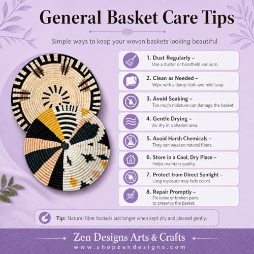 Handwoven African Basket Bowl for Fruits Home Decor (yellow abstract, 8in diameter) - Image 7