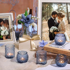 NITIME 36Pcs Assorted Blue Votive Candle Holders, Blue Candle Holders for Wedding Table Decor, Tea Lights Candle Holder for Table Centerpiece, Bridal Shower, Baby Shower Decorations - Image 5