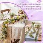 8 Pcs 6 ft Artificial Flowers Wisteria Garland, Purple Yellow - Image 5