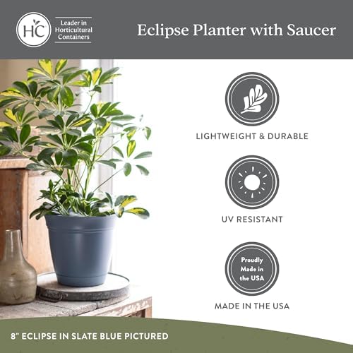The HC Companies Eclipse Round Planter Pot, 16 Inch, Teal, 2-Pack - Image 4