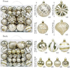 48 Pcs Christmas Balls Ornaments for Christmas Tree, Painted Shatterproof Plastic Decorative Baubles Hanging Ornaments for Xmas Tree Wreath Holiday Party Wedding Decoration, Gold - Image 2