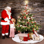 AerWo Christmas Tree 60 inches White Plush Skirt Decoration for Merry Christmas Party, High-End Soft Classic Fluffy Faux Fur Christmas Tree Skirt Decorations for Xmas Tree Decorations and Ornaments - Image 5