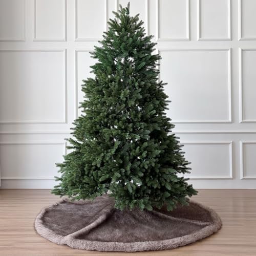 72-Inch Huntsman High-Pile Faux Fur Christmas Tree Skirt, Silver Fox - Image 2