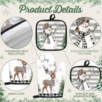 Bonuci 12 Pcs Christmas Kitchen Set Apron Table Runner Towel,Rustic Style - Image 2