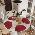 ADRIMER Placemats, Heat Resistant Round Placemats Set of 12 Washable 13 x 17 Inch, Waterproof Table Mats Wipeable for Kitchen, Dining Room Table Christmas Decor, Wine Red - Image 5