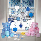 The Dreidel Company Hanukkah Swirl Decorations, Includes 12 Swirls with Foil Hanukkah Cutouts 24" and Swirls Alone Hang 18" Long (144-Pack) - Image 2