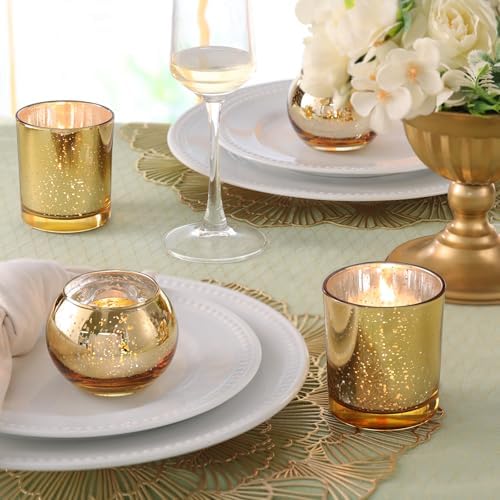 Volens 30pcs Assorted Gold Votive Candle Holders, Large Gold Decorations - Image 4