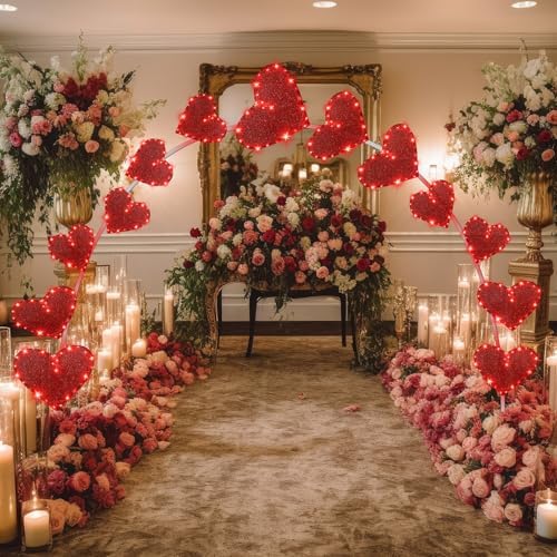 VIHOSE 10ft Wedding Heart Light Arch Large LED Outdoor Arches Decor - Image 4