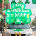 St Patricks Day Inflatables Outdoor Decorations, 5.2 FT Long Blow Up St. Patrick’s Day Lucky Shamrock Car Decoration, Built-in LED Lights Patrick Holiday Decor for Roof Outside Yard Lawn Garden - Image 2