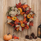 24 Inch Fall Wreath for Front Door, Autumn Harvest Outdoor Decoration - Image 6