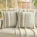 FUTEI 2 Pack Tufted Throw Pillow Covers Covers 45x45 cm,Grey+Brown by FUTEI