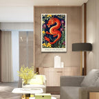 Chinese Lunar Year of the Dragon Art Print – Captivating Yellow & Purple Iris Zodiac Wall Decor for Home Bathroom Bedroom Living Room and Office 20X30 in Black Framed - Image 7