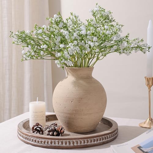 Ceramic Flower Vase Home Decor, 7.4 in Farmhouse Table Vases Retro Vintage Living Room Kitchen Bedroom Decoration Pottery Decorative Vases for Flowers House Shelf Office Desk Dining Entryway, Rustic - Image 4