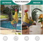 32 in Metal Rooster Statue, Farmhouse Yard & Garden Decor - Image 6