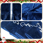 HyDren 72 Inch Velvet Christmas Blue Tree Skirt (Classical Style) - Image 4