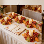 6 Pcs Small Fall Hanging Wreaths with Artificial Autumn Maple Oak Leaves Red Orange Berry Clusters Mini Cabinet Wreath for Home Table Centerpieces Kitchen Farmhouse Thanksgiving Party Decor - Image 5