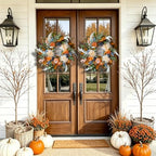 Harvest Fall Wreaths for Front Door 24 Inch Autumn Wreath with Rose&Dahlias - Image 3