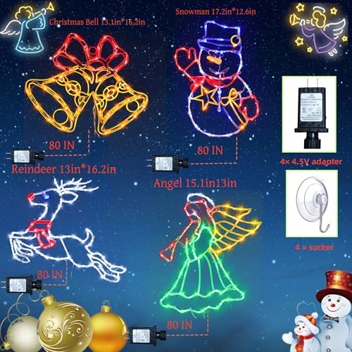 TRWYMZ Christmas Decorations - 16" Christmas Window Silhouette Lights - Image 2