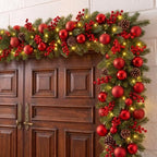 Thiccywoov 6ft LED Prelit Christmas Garland with Lights, Burgundy by Jgiusenfg