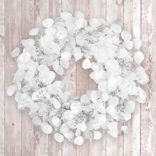 National Tree Company Artificial Christmas Wreath, White, Winter Frost, 24 inch - Image 2