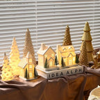 Ceramic White Christmas Village Houses, Light Up Porcelain Village Houses - Image 5