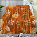 Fall Leaf Blanket, Orange Pumpkin Fleece Throw Blanket Twin Size for Couch Bed Sofa, Autumn Leaves Blankets and Throws, Decor & Gifts, Super Soft Plush Flannel Blanket, 60x80 by Unknown