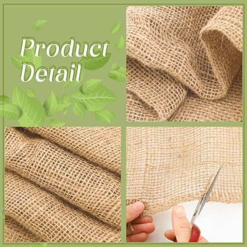 Buryeah 1 Pack 72 Inch X 33 ft Burlap Fabrics Roll Natural Jute Garden - Image 3