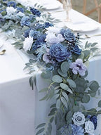 MISSPIN 9FT Eucalyptus and Willow Leaf Garland,Artificial Flowers Fake Flower Peony Rose Vine Greenery Decorative Wall Hanging Plant for Wedding Arch Door Arrangement Party Decor - Image 5
